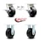 Service Caster 5 Inch Kingpinless Polyolefin Wheel Caster Swivel Locks 2 Rigid SCC, 2PK SCC-KP30S520-POR-BSL-2-R-2 - alternate 4